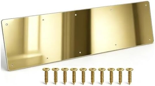 Door Kick Plate, Metal Kickplate for Bottom of Door,10x36 inch Aluminum Metal Plate Rounded Corners for Interior and Exterior Doors (Gold)