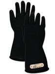 Magid M00 A.R.C. Natural Latex Rubber Class 00 Insulating Glove with Straight Cuff, Work, 11" Length, Size 11, Black