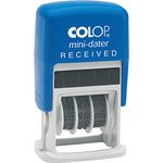 COLOP S160/L1 RECEIVED Mini Dater Stamp - Blue/Red | 105241 | 2 Colour Office Date Stamp