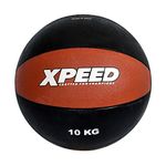 XPEED Sports Fitness Soft Plyo Box Functional Crossfit Nylon Coated Wall Ball Abs Maker Rubber Medicine Ball Gym Workout Upper Body Kettlebell Weighted Hand Dumbbell (Rubber Medicine Ball, 10KG)