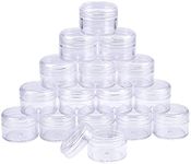 Hunky Dory 12pcs 25grams Unbreakable Plastic Transparent with Clear Cap Cosmetics Shan Container for Creams,Lip Balm, Body Butter, Essential oil, Costemic, Makeup Use