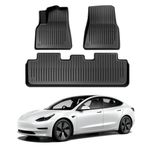 DESLE Fit 2024 Tesla Model 3 Floor Mats 3D Full Cover Floor Mats Carpet Waterproof Heavy Duty Largest Coverage TPE Odourless Rubber,Mats for Model 3 Interior Accessories,Fit 2024 Only