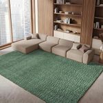 SAFAVIEH August Shag Collection Area Rug - 8' x 10', Green, Solid Design, Non-Shedding & Easy Care, 1.5-inch Thick Ideal for High Traffic Areas in Living Room, Bedroom (AUG200Y)