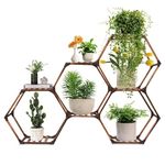 Snazzy Plant Stand Indoor Outdoor Hexagonal Plant Stand for Multiple Plants Indoor Large Wooden Plant Shelf 7 Tier Creative Flowers Stand Rack for Living Room Balcony Patio Window