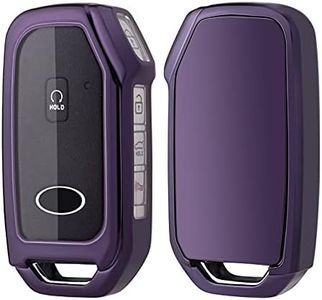 Key Fob Cover Case Fit for Kia Ceed Cerato Forte NIRO Seltos Sorento Soul Sportage Telluride Remote Holder Skin Protector Keyless Entry Sleeve Accessories (Dark Purple)