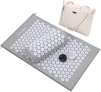 TOMSHOO Esterilla Acupresión, Estera de Masaje con Fibras de Coco Naturales, Kit de Masaje con Cojín y Esterilla de Masaje para Alivio del Dolor Muscular de Espalda/Cuello para Hombres y Mujeres