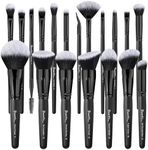 Bueart Design 19Pcs ULTRA SOFT Black labeled DENSE HAIR Makeup Brushes set Contains large powder Flat Foundation Ultimate Blending Make up Brush set Blush Face Brush Concealers contour Eyeshadow