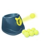 PALULU Automatic Ball Launcher for Dogs, 4 Range Mode, Including 6 2-inch Balls, Suitable for Small to Medium Sized Dogs (Blue)