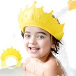 RIOMTRIC Baby Shower Cap, Shower Cap for Kids 0-9 Years, Adjustable Silicone Crown with Eye & Ear Protection, Waterproof Bathing Hat for Washing Hair