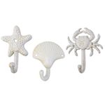 TOPBATHY 3pcs Nautical Hooks Crab sea Shell Shape Wall Hooks Coat Towel Hooks Robe Key Hat Clothes Hooks Wall Hangers Nautical Beach Coastal Wall Decorations Ornaments