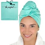 THE PERFECT HAIRCARE Microfiber Hair Towel Wrap for Women - Absorbent Quick Drying Turban for Wet, Curly, and Long Hair for Women, Girls, and Kids - Anti Frizz Aquamarine