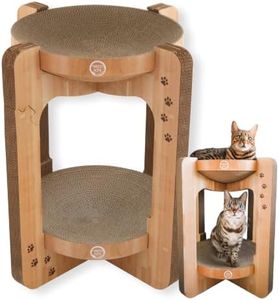 Necoichi Cozy Cat Scratcher Bowl, 100% Recycled Paper, Chemical-Free Materials (Tower (Oak), Regular)