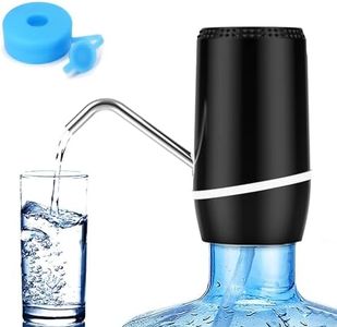 2-5 Gallon Portable Water Dispenser, Water Bottle Pump Rechargeable for 5 Gallon with Silicone Cap, Automatic Drinking Water Jug Dispenser (Black)