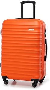 WITTCHEN Valise de Voyage Valise Moyenne Valise à roulettes ABS Trolley avec 4 roulettes Spinner Serrure à Combinaison Poignée télescopique Groove Line Taille L Orange
