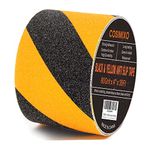 COSIMIXO 4" x 35Ft Black&Yellow Heavy Duty Anti Slip Tape for Stairs Outdoor/Indoor Waterproof Grip Tape Safety Non Skid Roll for Stair Steps Traction Tread Staircases Non Slip Strips