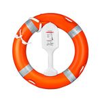 Life Ring Buoy (24”) Flotation Ring with SOLAS Reflective Tape MED Ship’s Wheel Compliant (24'' Life Buoy with Encapsulated Throw Line)