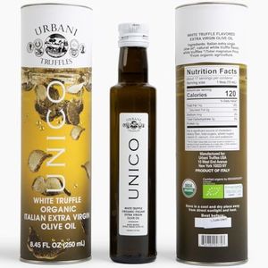 Urbani Truffles Unico White Truffle Oil 8.4 Fl Oz, Made w/Extra Virgin Olive Oil & Real Truffle Pieces, Italian Gourmet Flavored Oils for Cooking Pasta, Salads, Pizza, Fish, Meat, All-Natural & Vegan