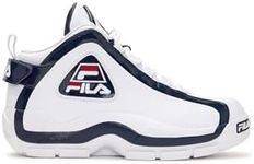 FILA Mens Mid-Top Basketball Shoe, White/Fila Navy/Fila Red, 10 US