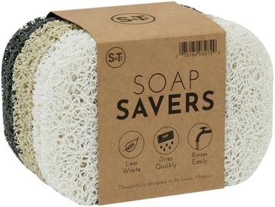 S&T INC. Soap Holder for Kitchen and Bathroom Soap Dish, Soap Saver for Hand Soap and Bar Soap, 6 Pack, 2.9 Inches by 4.4 Inches, Assorted