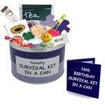 Survival Kit In A Can 16th Birthday Gift. Fun Novelty Gifts For Teenage Boys or Girls. Funny Happy 16th Birthday Present & Card Gift Set For a Teenager Friend Son Daughter (Purple/Lilac)