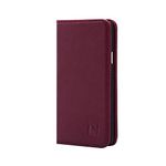 Samsung Galaxy S6 Leather Wallet Case Designed by 32nd, Classic Design With Card Slot and Magnetic Closure - Burgundy