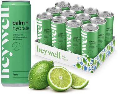 heywell Calm Adaptogenic Sparkling Water, Lime, 12 oz (12 Pack)