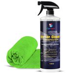 CAR SAAZ Car Interior Cleaner & Protector 1 Ltr with Microfiber Cloth | Premium Cleaner For All Interior & Upholstery Surfaces | Car Interior, Fabric, Sofa, Carpet & Upholstery Cleaner (Pack of 2)