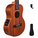 Kadence Tenor Size Ukulele 26inch Mahagony Wood Fluorocarbon strings with Bag and Tuner (Semi Acoustic)