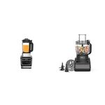 Ninja Blender and Soup Maker [HB150UK] 1000 W, 1.7 Litre Jug, Black & Food Processor with Auto-iQ [BN650UK] 850W, 2.1L Bowl, Silver