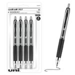 uni-ball 207 Retractable Gel Pens, Medium Point (0.7mm), Black, 4 Count (33960PP)