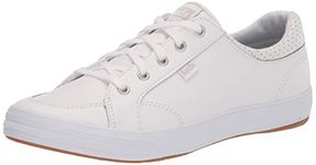 Keds Women's Center II Fashion Sneaker, White Leather, 8 M US