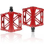 Winlauyet Bicycle Cycling Bike Pedals 9/16" With Sealed Anti-Slip Durable For Universal BMX Mountain Bike Road Bike Trekking Bike (Red)