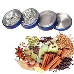 METIER Grinder Crusher Compact Weed Crusher for Grinding Herbs and Spices with Honey Dust Filter 4 Parts | 50mm |Color Blue | Pack of 1 |