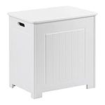 Taylor & Brown Wooden Bathroom Laundry Cabinet Storage Cupboard Chest Bin Wooden Basket Unit, White 51cm x 40cm x 51cm