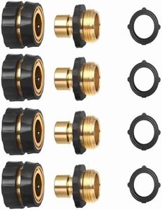 Cbumane Garden Hose Fitting Quick Connector, 3/4 Inch Male and Female Garden Hose Fitting Quick Connector ，Garden Hose Connector(4 Set)