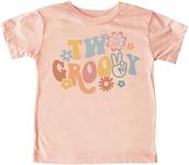 Two Groovy Daisy Adorable 2nd Birthday Shirt for Baby Toddler Girl Second Birthday Outfit, Peach Shirt, 2