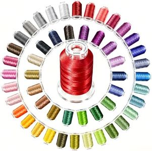 AAA-Grade Polyester Embroidery Thread, 50 Colors, 40WT, 550 Yards Each, [Top Strength & Lint-Free] Silky Smooth Embroidery Machine Thread Kit Compatible with Singer, Brother, Janome, and More