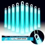 Glow Fever Glow Sticks Bulk, Emergency Safety Military 6'' Lightsticks, Light Up Ultra Bright with 12 Hours Duration for Hiking Party Camping Blackouts Hurricane Shelter Survival Kit (Blue, 10PCS)