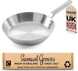 Samuel Groves 26cm Stainless Steel Frying Pan - PFAS-Free Cookware, Induction Compatible, Oven Safe & Dishwasher Safe, Durable UK Made Design for Sautéing and Frying, Non-Toxic Cooking Surface