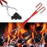 SHZMJL Fire Tongs, Log Grabber, Log Tweezers, Firewood Tongs, Fire Pit Tools -Fireplace Fire Pit Tongs for Indoor Outdoor Campfire & Barbecue