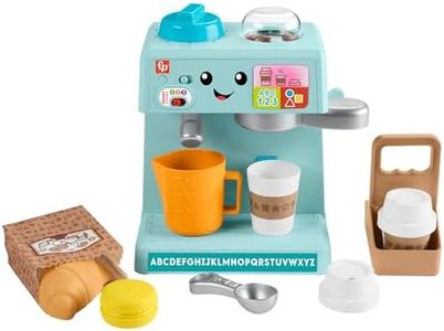 Fisher-Price - La Mia Prima Macchinetta del Caffè, set Smart Stages per l'apprendimento con pulsanti, musica e suoni, 2 tazze e 8 accessori inclusi, giocattolo per bambini, 18+ mesi, HYT02