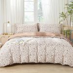 SAPHREAS Boho Duvet Cover Twin Size 2 Pieces Ultra Soft Cotton Chic Floral Botanical Duvet Cover Bedding Set 1 Mocha Brown Duvet Cover with 1 Pillow Sham