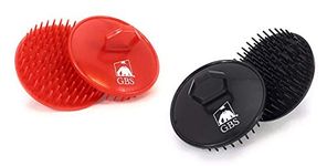 GBS Soft Red & Black 2 Pack Scalp Massage Brush - Promotes Healthy Hair for Women and Men, Grooming Brush, Massage Brush for Sensitive Scalp-Anti Dandruff Brush, Scalp care Brush, Helps in Hair Growth