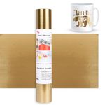 Brushed Gold Permanent Vinyl Roll 12" x 15FT(30.48cm x 457.2cm) - Lya Vinyl Metallic Outdoor Permanent Vinyl for Cricut - Adhesive Vinyl Roll for Home Decor, Party Decoration, Mug, Window