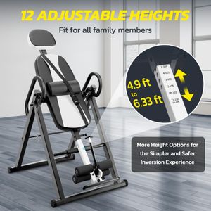 YOLEO Heavy Duty Inversion Table – White Back Stretcher for Pain Relief