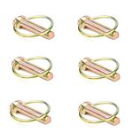 6 PCS 7/16 Lynch Pin Assortment Kit Linch Pin with Ring Heavy Duty Lynch Pin for Farm Tractors Trailers Trucks Mower ,7/16 by 1-3/4-Inch