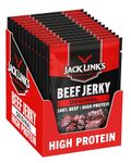 Jack Link's Beef Jerky, Original Flavour High Protein Meat Snack, Multipack Box of 12 x 25g Packs