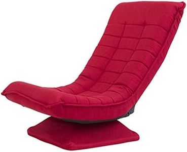 Silla de Juegos de Suelo, Plegable Silla reclinable giratoria de 360 Grados Silla de Juego Plegable 3 Posiciones Ajustable Soporte de Resorte de 330 Ib cómodo Acolchado y Respaldo Alto, Color Rojo