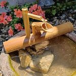 ZZYYZZ 35cm Bamboo Solar Fountain with Pump, Feng Shui Zen Water Fountains, Garden Decor for Indoor Outdoor Backyard Lawn