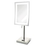 Jerdon JRT910CL 5X Magnified Lighted Tabletop Rectangular Mirror, Chrome Finish, 67.2 Ounce, 1 Count